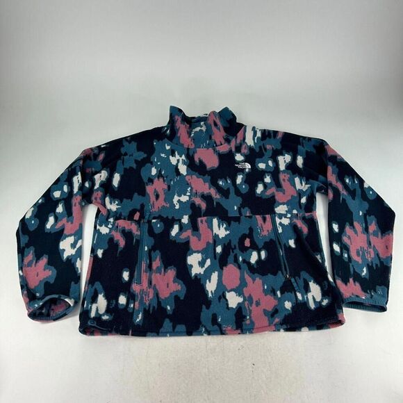 The North Face TKA Glacier Pullover Size L Mallard Blue Abstract Print Sweater - Picture 3 of 12